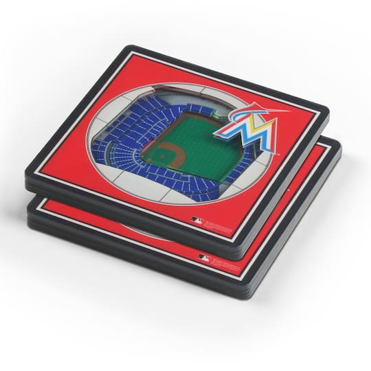 You the Fan Officially Licensed MLB Miami Marlins 3-D StadiumViews 2-Pack Coasters